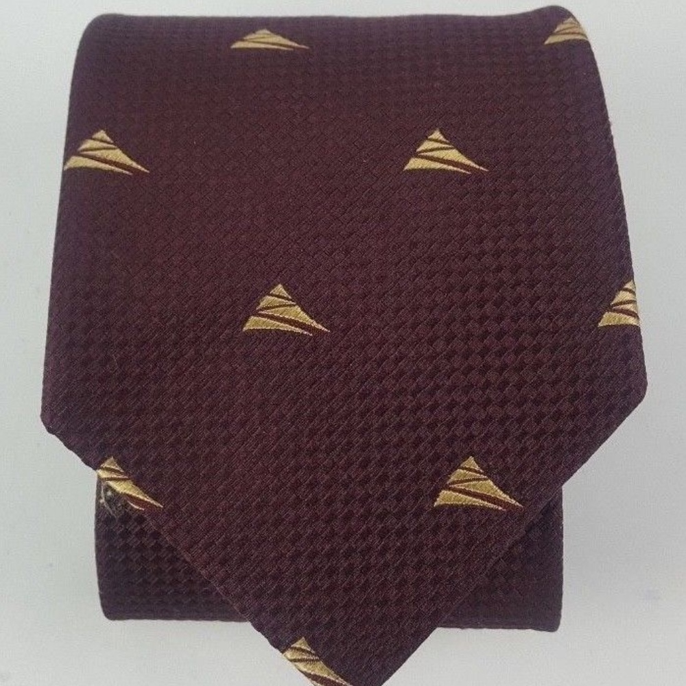 Ermenegildo Zegna Red Burgandy 100% Silk Neck Tie